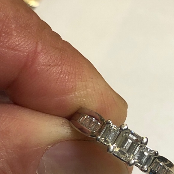 Natural pink sapphire & 14 white gold diamond rng - Picture 9 of 16
